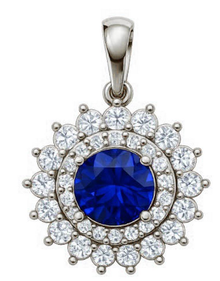 LG - 14K 2.60CT D-PENDANT LDS RDS CERTIFIED SAPHIRE 1.65